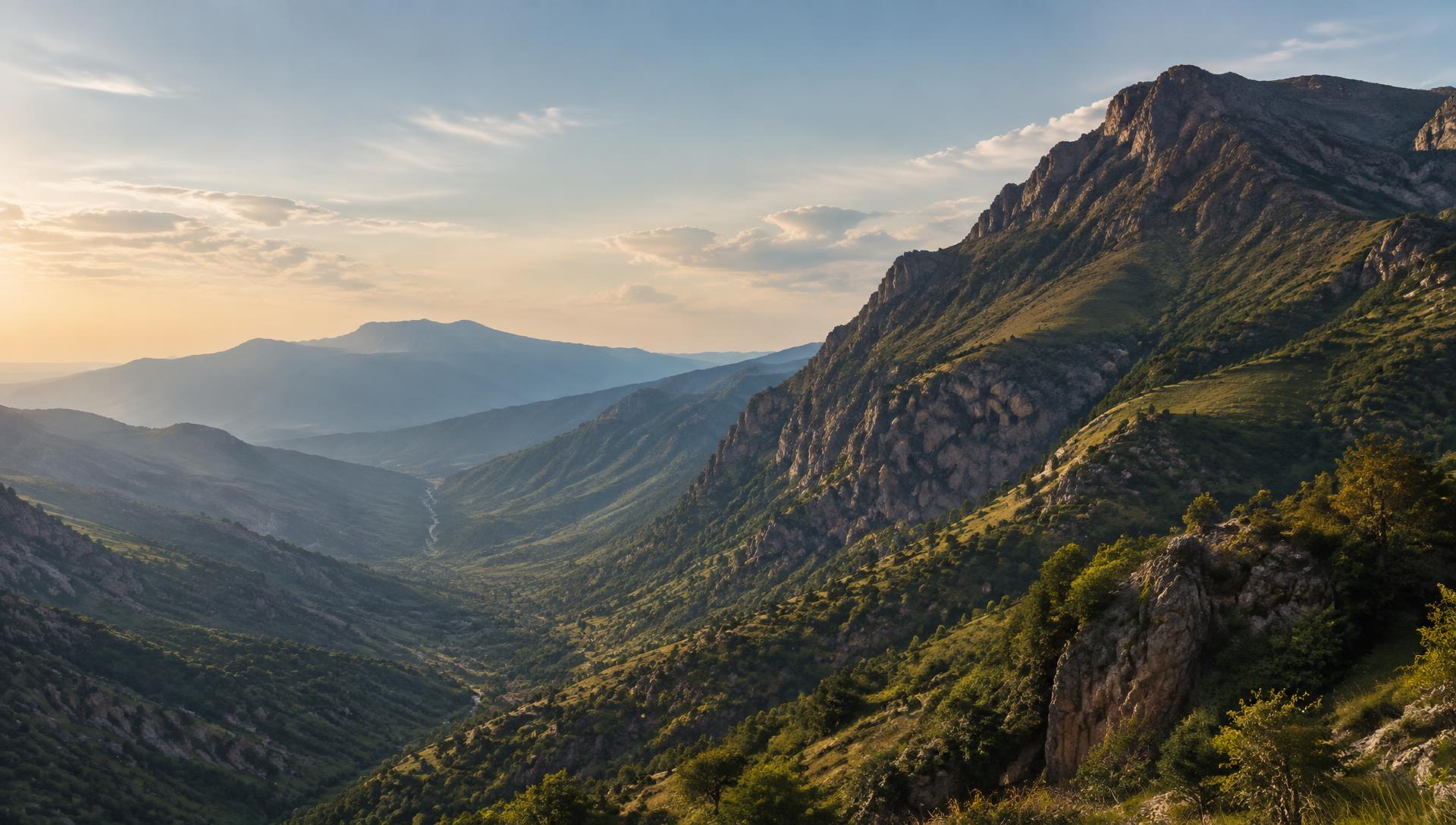 Cinematic landscape inspired by the mountains of Kurdistan